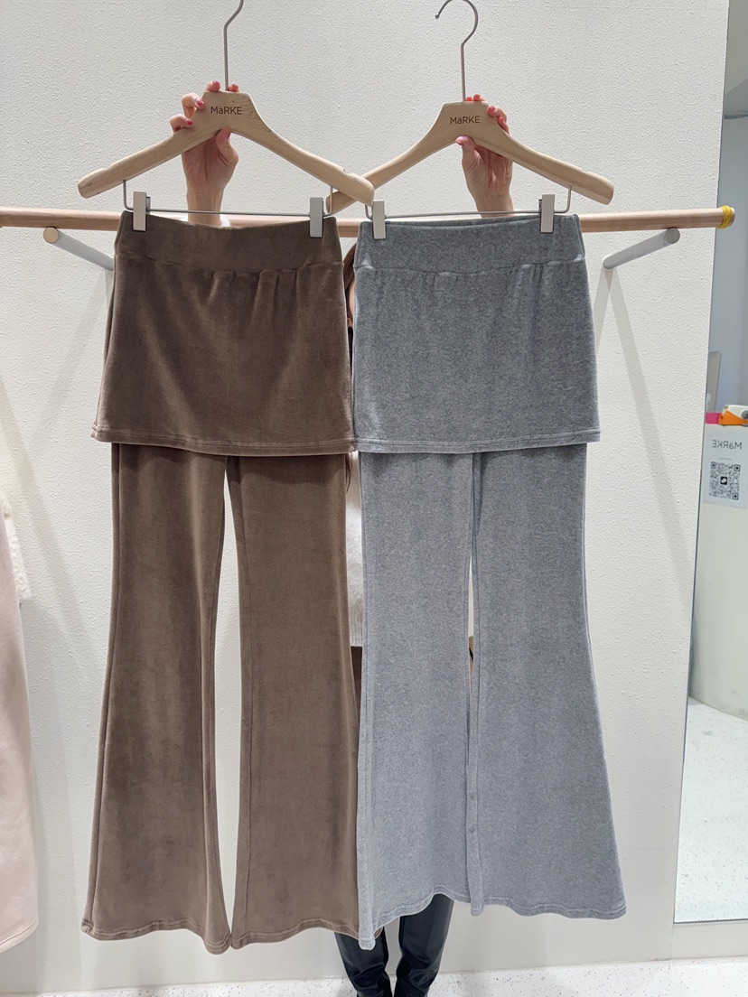 MARKE-P韓國代購㊣女士新款時尚真品25秋冬熱賣裙褲修身絲絨MARKE-P裙褲