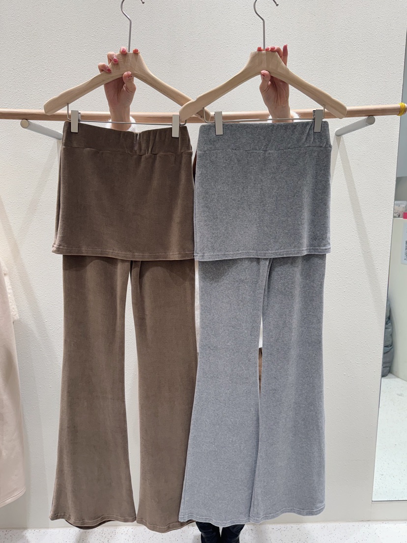 MARKE-P韓國代購㊣女士新款時尚真品25秋冬熱賣裙褲修身絲絨MARKE-P裙褲