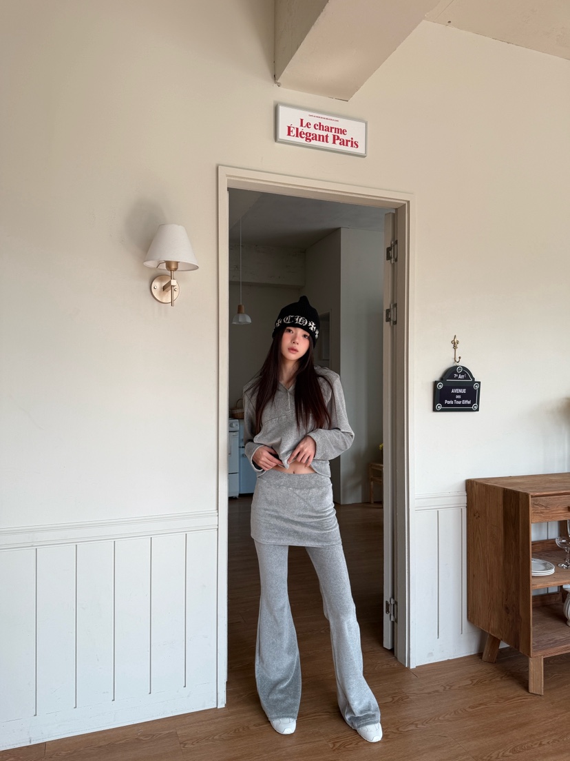 MARKE-P韓國代購㊣女士新款時尚真品25秋冬熱賣裙褲修身絲絨MARKE-P裙褲