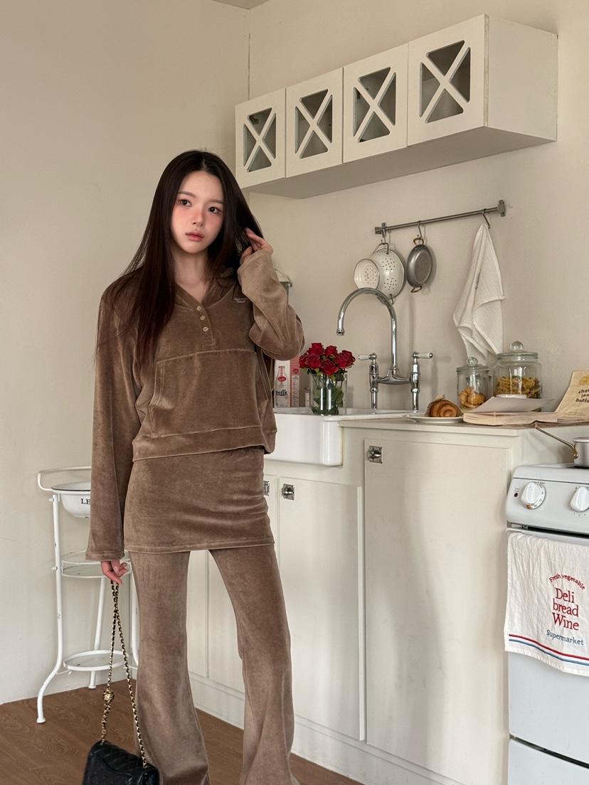 MARKE-P韓國代購㊣女士新款時尚真品25秋冬熱賣裙褲修身絲絨MARKE-P裙褲