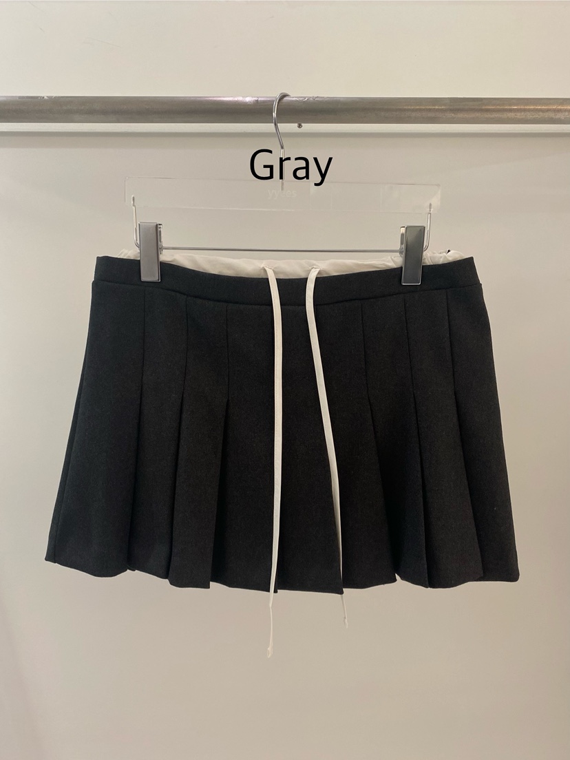 YES韓國代購㊣女士新款時尚25秋冬熱賣休閑推薦裙褲百褶褶裙YES裙褲圖色2