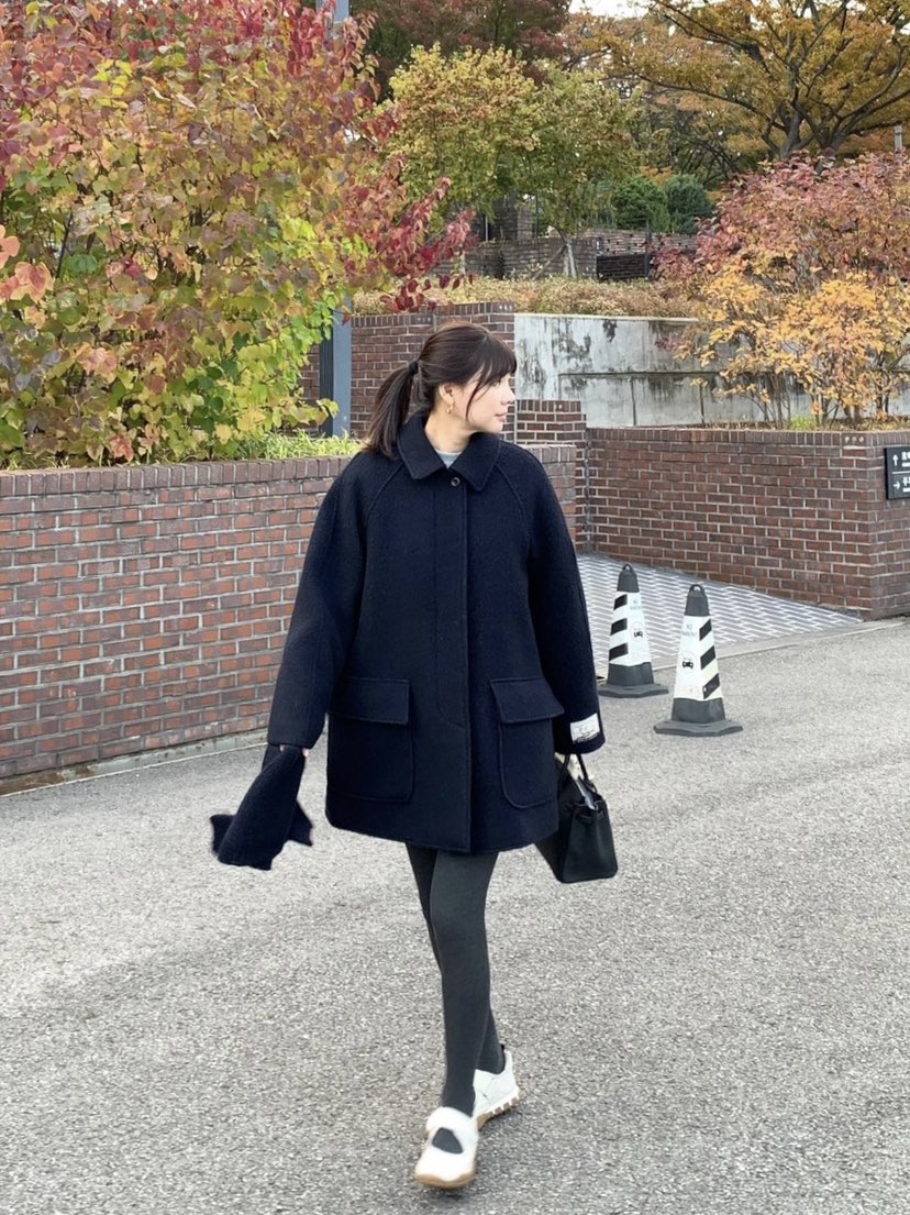 COURGETTE東大門㊣實拍女裝新品時尚真品推薦中長款大衣羊毛COURGETTE中長款大衣