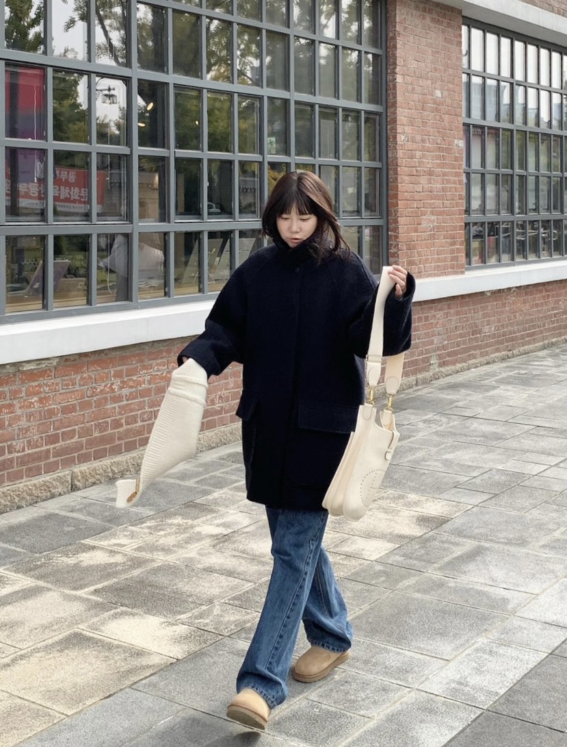 COURGETTE東大門㊣實拍女裝新品時尚真品推薦中長款大衣羊毛COURGETTE中長款大衣