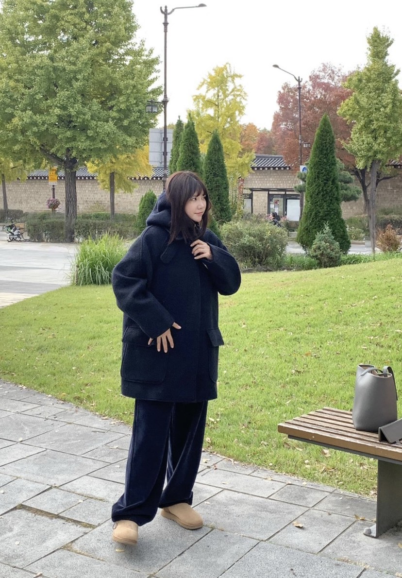 COURGETTE東大門㊣實拍女裝新品時尚真品推薦中長款大衣羊毛COURGETTE中長款大衣