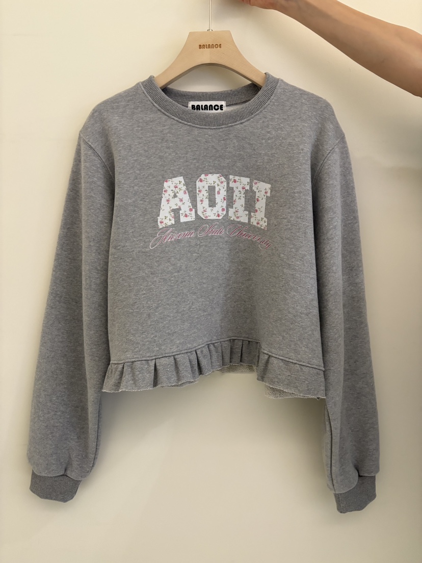 BALANCE韓國直郵㊣女裝新款25秋冬時尚熱賣推薦衛衣加絨花朵BALANCE衛衣圖色1