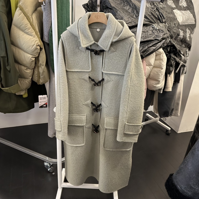 EGG東大門㊣直郵女裝新款休閑時尚熱賣人氣職業25秋冬中長款大衣EGG-訂貨周期長中長款大衣圖色1