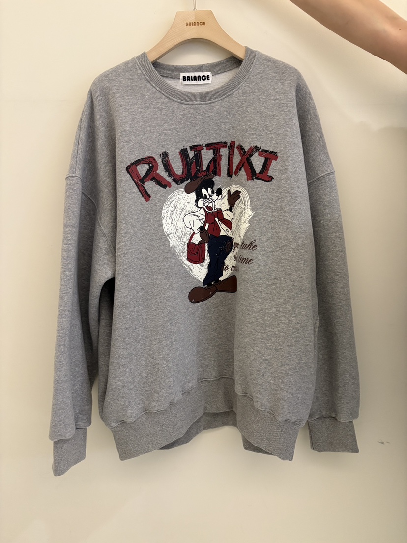 BALANCE韓國代購㊣女士新款25秋冬休閑熱賣人氣時尚衛衣加絨BALANCE衛衣圖色1