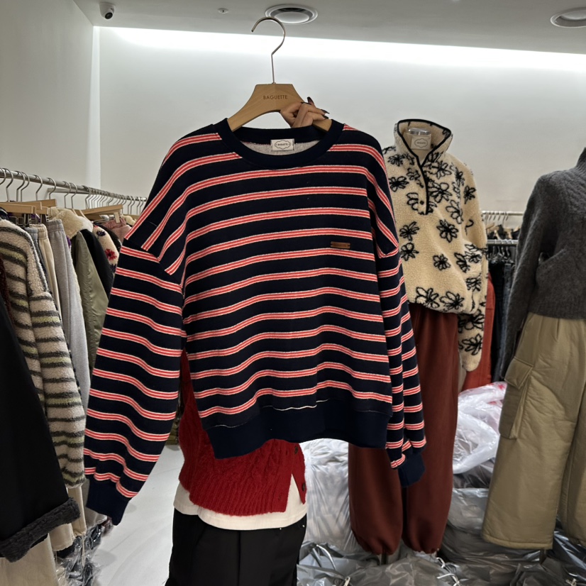 BAGUETTE-P東大門㊣代購女士新款時尚職業真品熱賣衛衣加絨BAGUETTE-P衛衣圖色2藏藍色