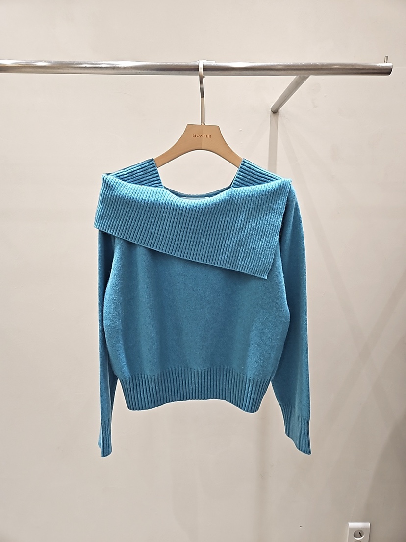 MONTER東大門㊣實拍女裝新品時尚25秋冬推薦真品針織衫露肩MONTER針織衫圖色3