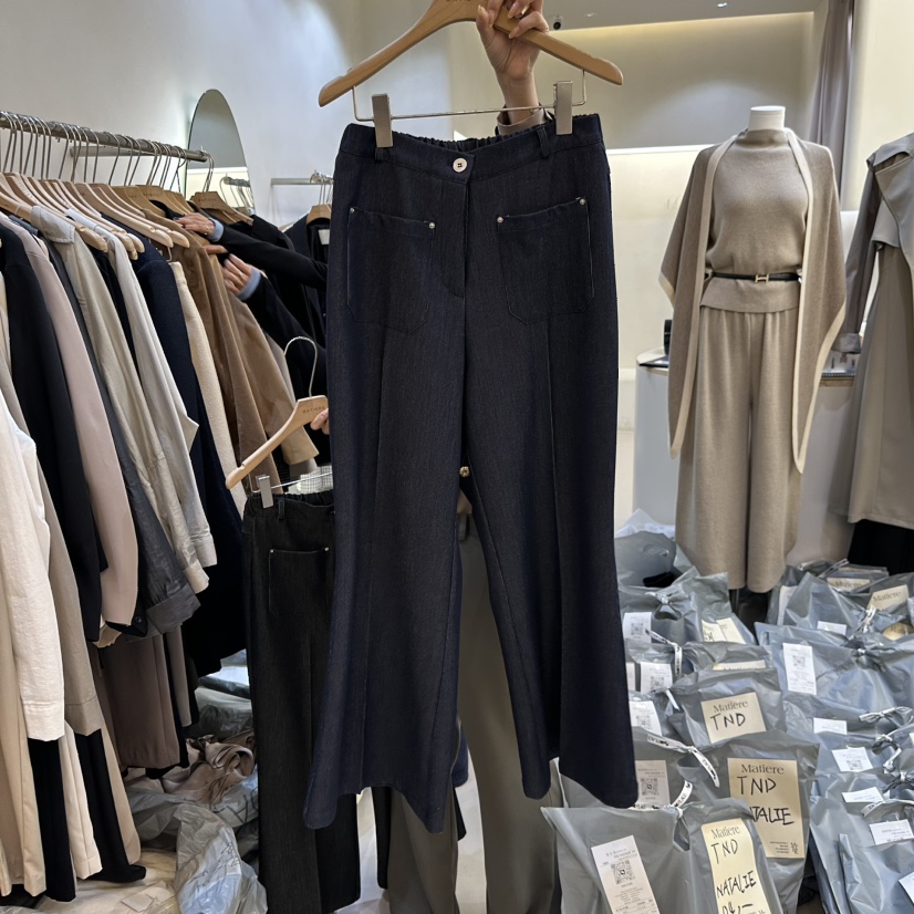 MATIERE韓國代購㊣女士新品真品人氣25秋冬推薦時尚職業休閑褲MATIERE休閑褲圖色2深藍色