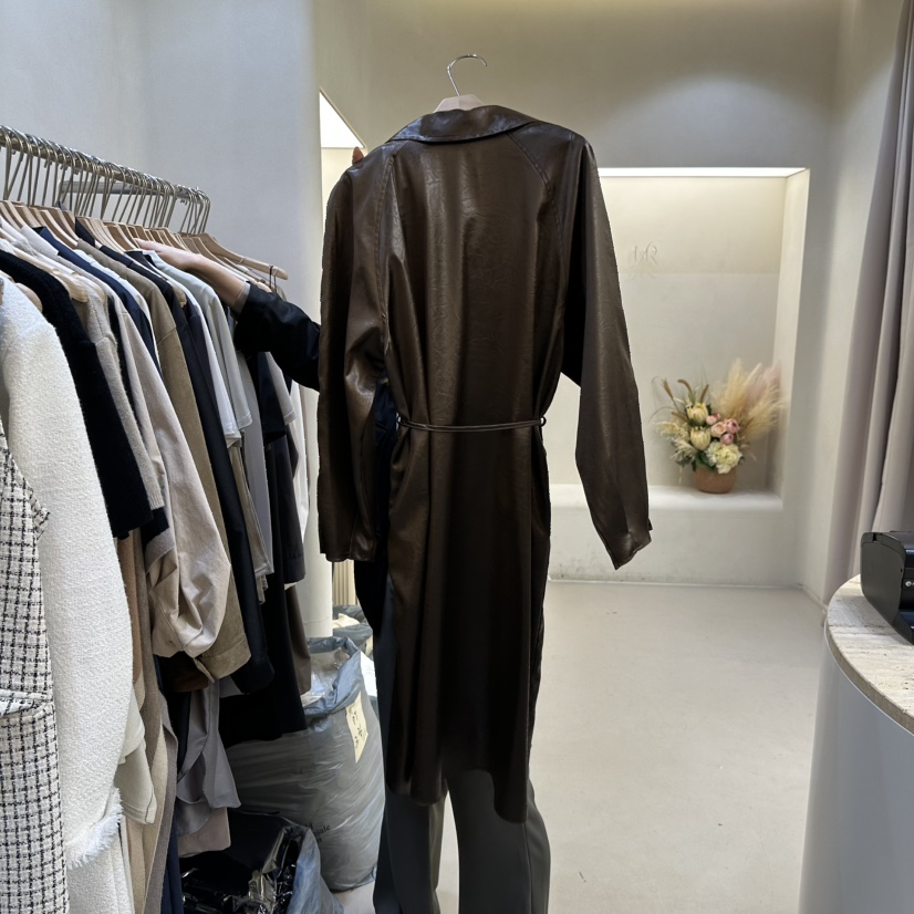 MATIERE韓國直郵㊣女士新款25秋冬時尚推薦人氣真品長款風衣MATIERE長款風衣