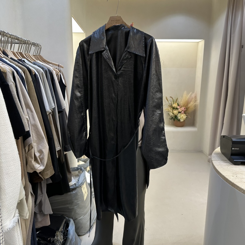 MATIERE韓國直郵㊣女士新款25秋冬時尚推薦人氣真品長款風衣MATIERE長款風衣圖色2