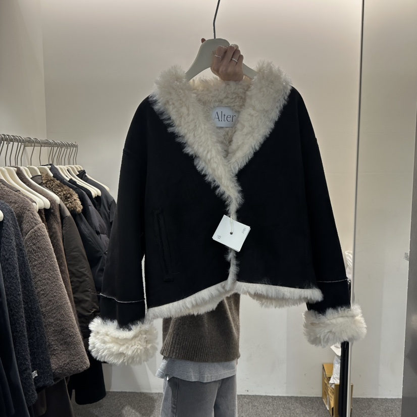 ALTER東大門㊣實拍女士新款真品人氣25秋冬休閑熱賣短款大衣Alter短款大衣圖色2