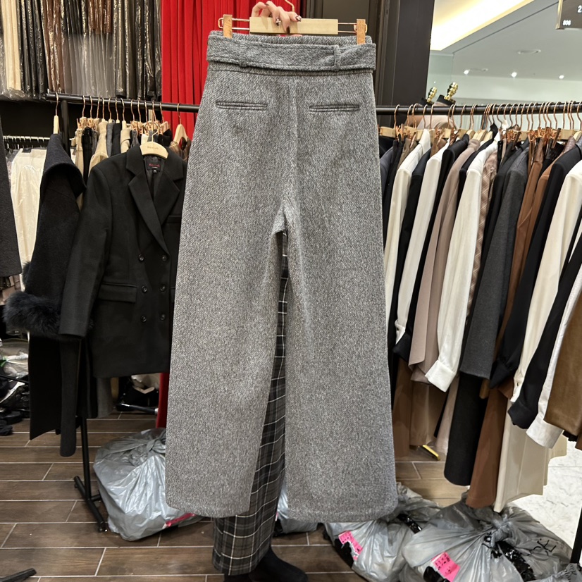 HERISH-HAUTE東大門㊣直郵女裝新品熱賣25秋冬時尚休閑褲腰帶HERISH-HAUTE休閑褲