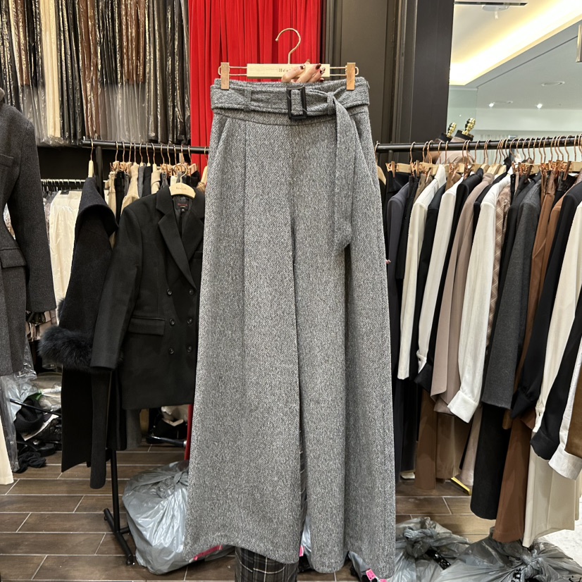 HERISH-HAUTE東大門㊣直郵女裝新品熱賣25秋冬時尚休閑褲腰帶HERISH-HAUTE休閑褲圖色2