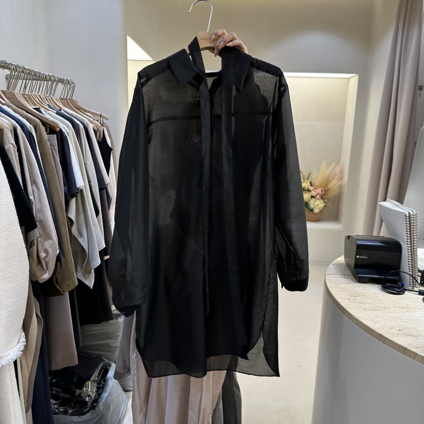 MATIERE東大門㊣直郵女士新品人氣時尚真品襯衫蕾絲衫含腰帶MATIERE襯衫/蕾絲衫圖色2