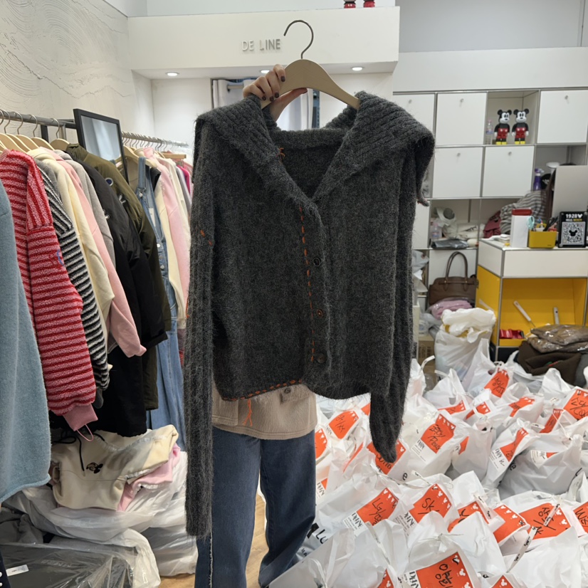 DE LINE東大門㊣直郵女士新品25秋冬人氣熱賣休閑推薦針織衫DE LINE針織衫圖色1