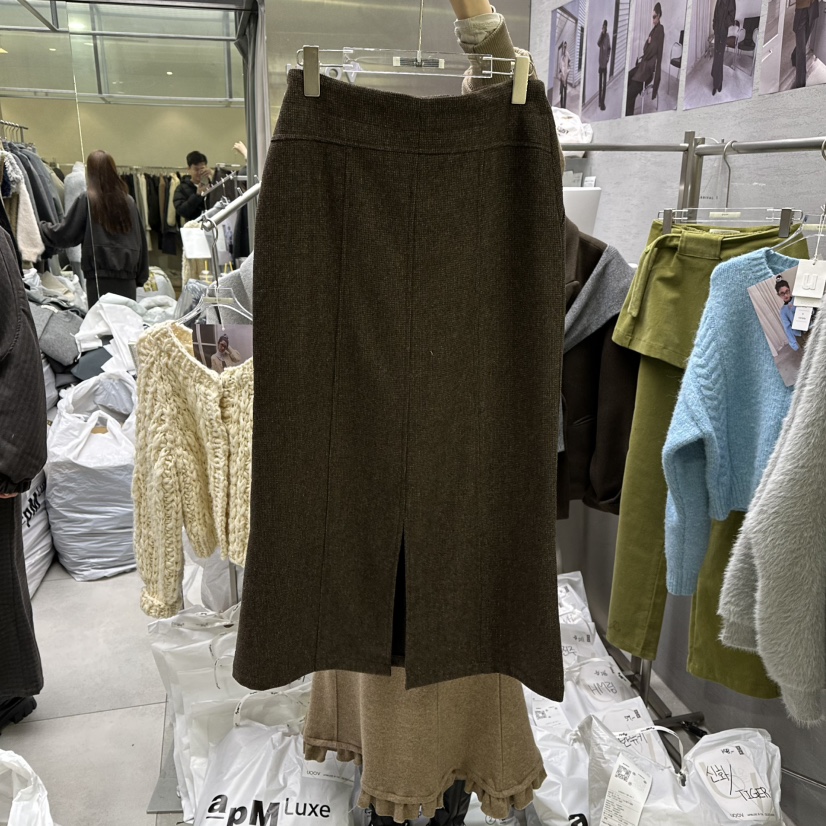 UOOV東大門㊣代購女裝新品時尚25秋冬熱賣推薦休閑真品長裙UOOV長裙