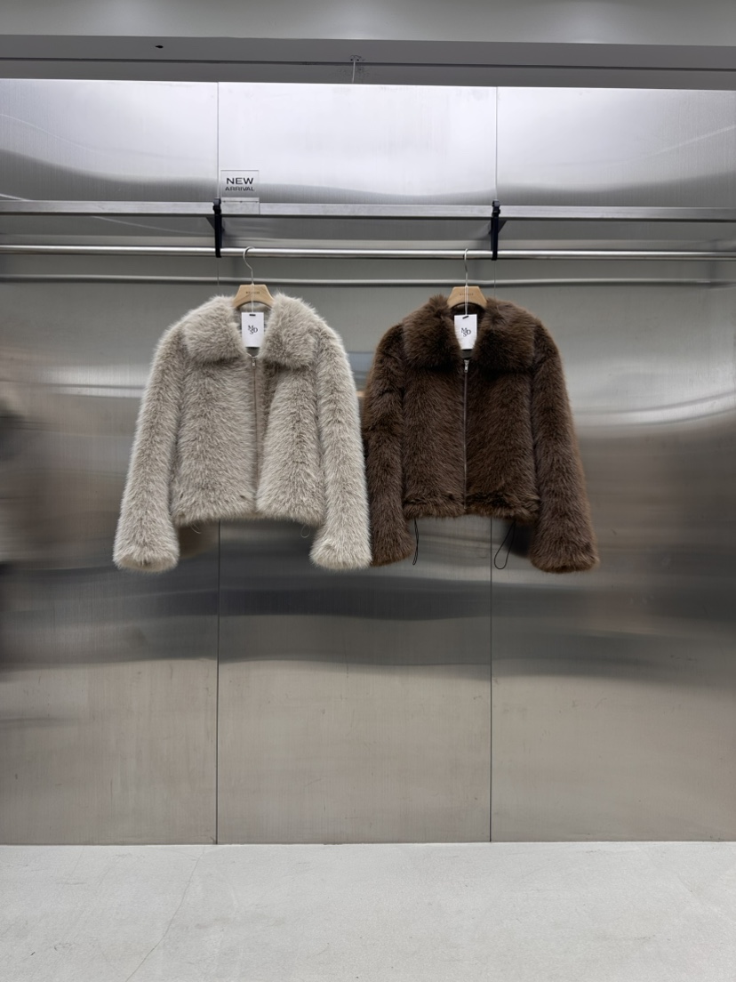 MYDRESS韓國代購㊣女裝新品真品熱賣時尚推薦25秋冬短款大衣毛皮MYDRESS短款大衣