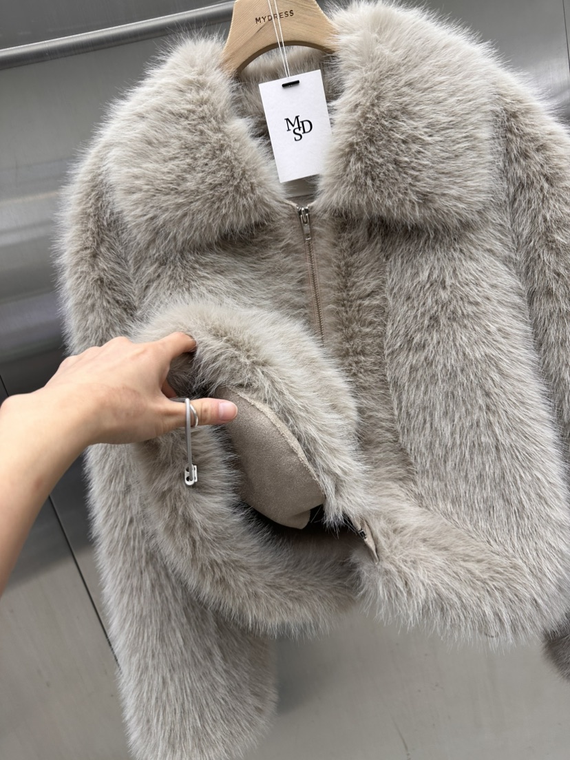 MYDRESS韓國代購㊣女裝新品真品熱賣時尚推薦25秋冬短款大衣毛皮MYDRESS短款大衣