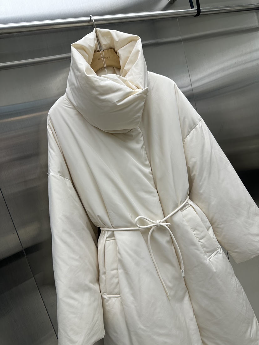 MYDRESS東大門㊣代購女士新款25秋冬時尚長款羽絨服含腰繩填充MYDRESS長款羽絨服