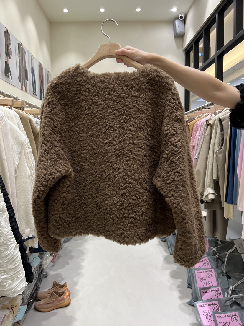 MARIE MARIE韓國直郵㊣女裝新款熱賣休閑25秋冬短款大衣抓絨MARIE MARIE短款大衣