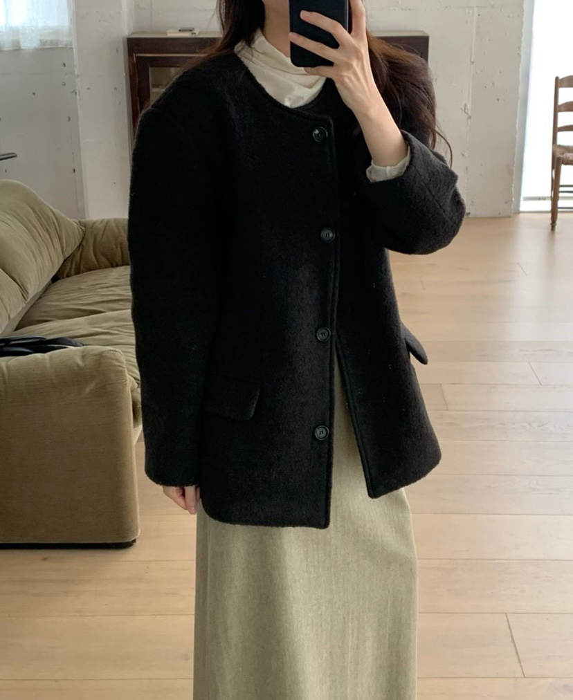 MOWER韓國代購㊣女裝新品25秋冬時尚推薦熱賣真品職業短款大衣MOWER短款大衣圖色2