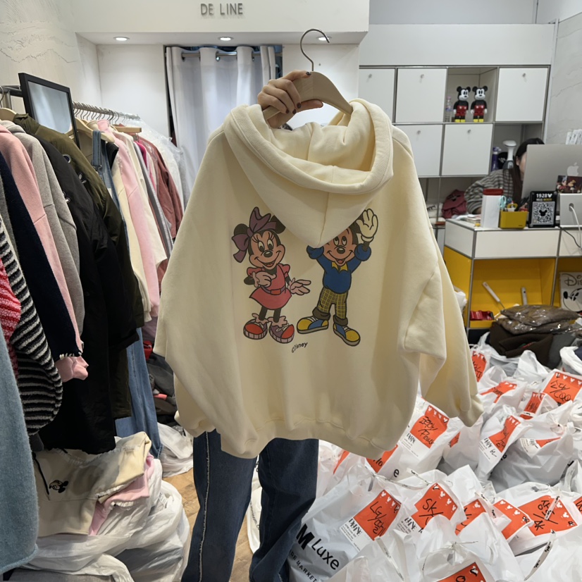 DE LINE韓國代購㊣女士新款休閑職業熱賣衛衣加絨拉鏈復古DE LINE衛衣