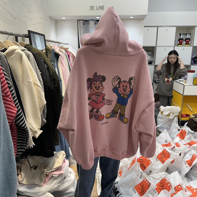 DE LINE韓國代購㊣女士新款休閑職業熱賣衛衣加絨拉鏈復古DE LINE衛衣