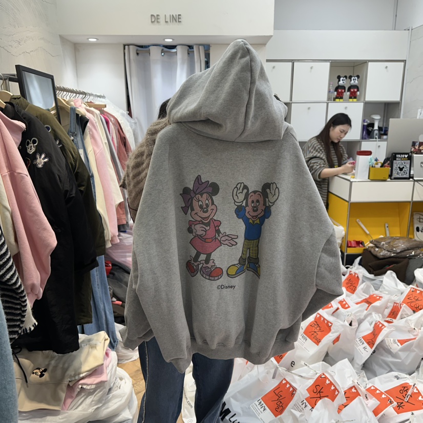 DE LINE韓國代購㊣女士新款休閑職業熱賣衛衣加絨拉鏈復古DE LINE衛衣