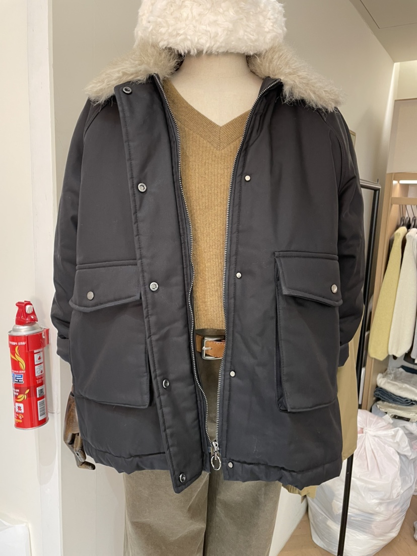 OBJET韓國代購㊣女士新款休閑人氣職業25秋冬時尚推薦夾克羊毛love us u/OBJET夾克圖色1