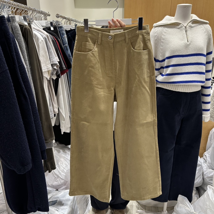 THE SIGNATURE韓國代購㊣女裝新款熱賣25秋冬休閑褲燈芯絨THE SIGNATURE休閑褲圖色1