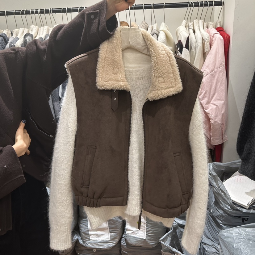 JADEMARKET韓國代購㊣女士新款真品熱賣25秋冬馬甲不含內搭系帶JADE MARKET馬甲圖色1