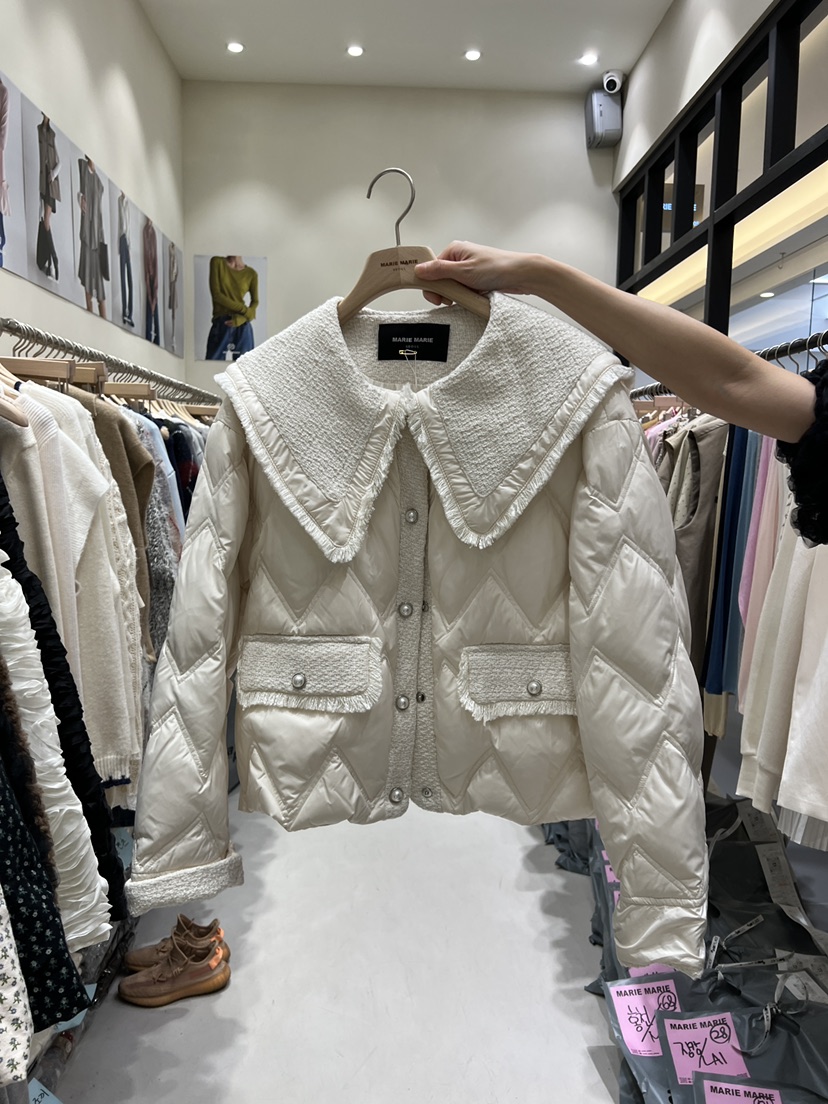 MARIE MARIE韓國代購㊣女士新款25秋冬熱賣真品推薦短款棉服MARIE MARIE短款棉服圖色1