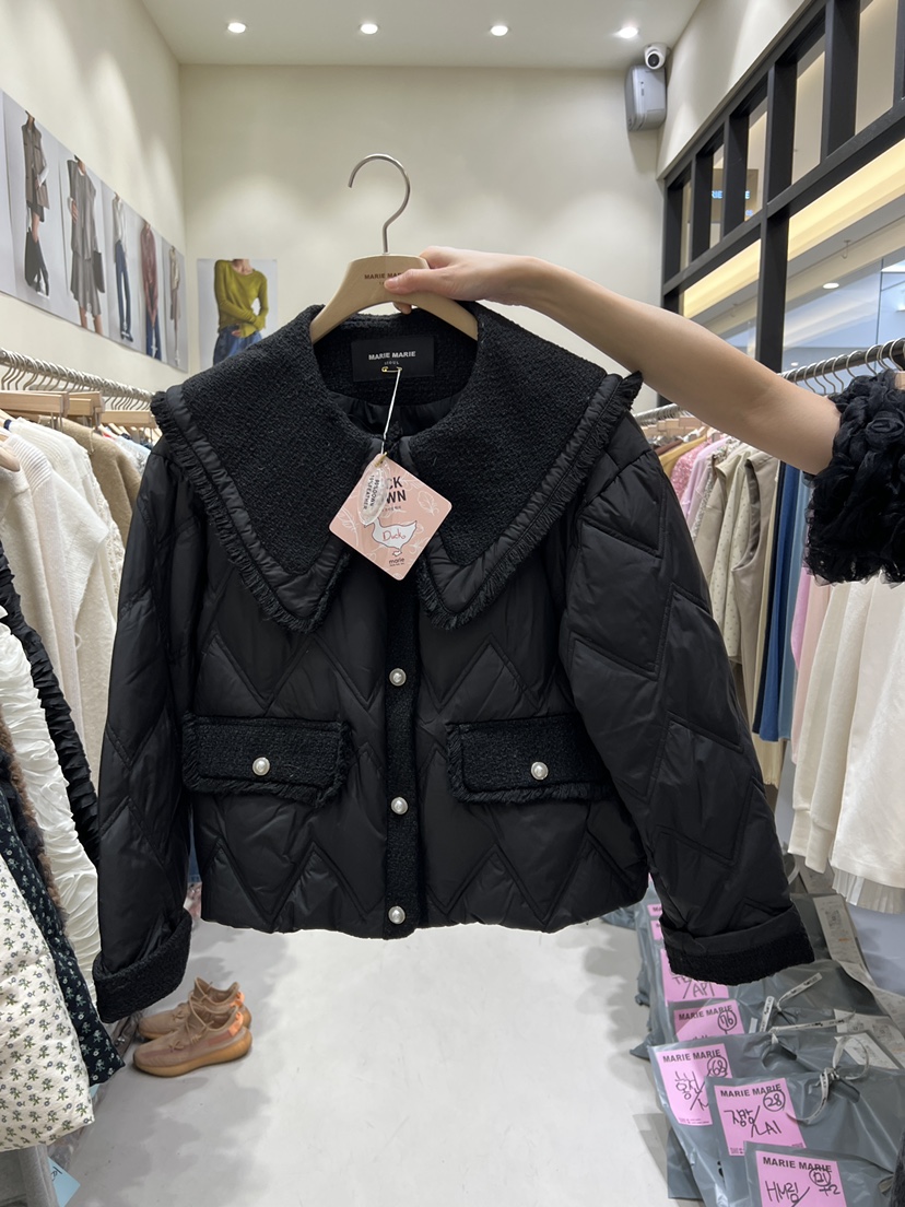 MARIE MARIE韓國代購㊣女士新款25秋冬熱賣真品推薦短款棉服MARIE MARIE短款棉服圖色2