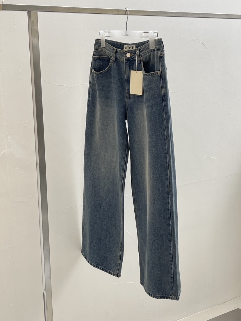 ACME韓國代購㊣女裝新款熱賣真品推薦人氣25秋冬牛仔褲加絨ACME牛仔褲圖色1