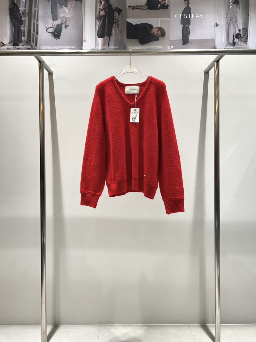 CESTLAVIE東大門㊣實拍女士新款職業時尚人氣推薦針織衫V領CESTLAVIE針織衫圖色1