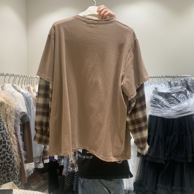 BY FLOW東大門㊣代購女士新款熱賣職業人氣休閑長袖T恤假兩件BY FLOW長袖T恤