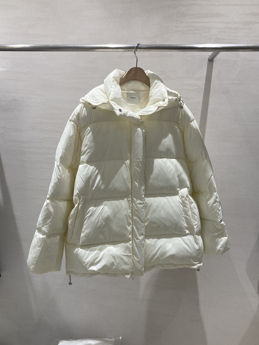 ROUGH東大門㊣代購女士新款推薦真品職業短款羽絨服填充鴨絨ROUGH短款羽絨服圖色1