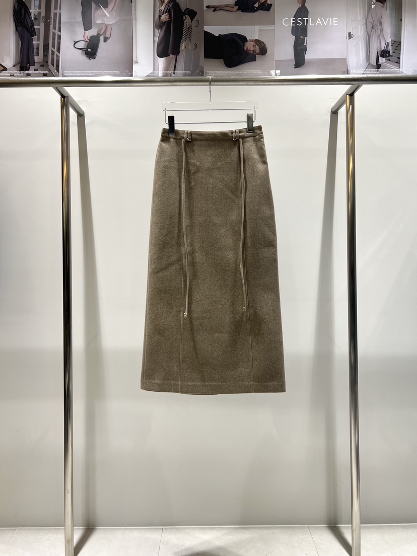 CESTLAVIE東大門㊣代購女士新品25秋冬推薦真品休閑長裙羊毛CESTLAVIE長裙圖色1