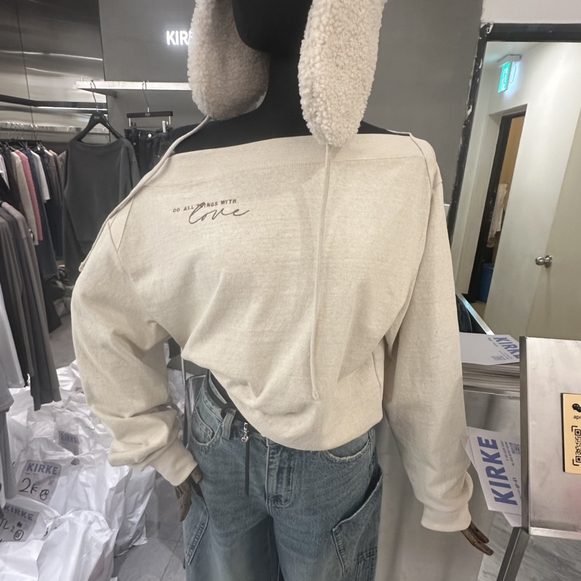 KIRKE韓國代購㊣女士新品時尚休閑職業推薦真品衛衣不加絨刺繡KIRKE衛衣圖色1