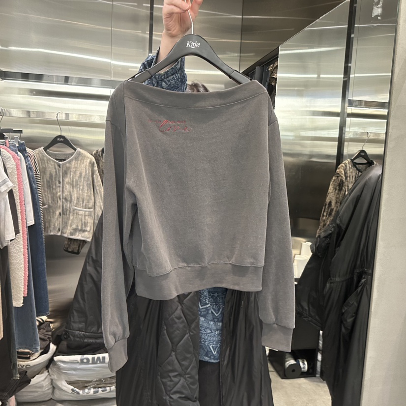 KIRKE韓國代購㊣女士新品時尚休閑職業推薦真品衛衣不加絨刺繡KIRKE衛衣圖色2