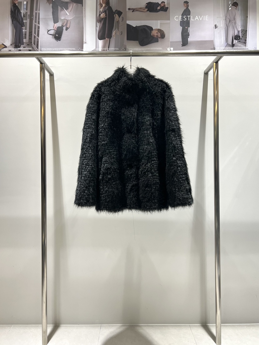 CESTLAVIE東大門㊣直郵女裝新款時尚人氣推薦真品夾克皮草高領CESTLAVIE夾克圖色3