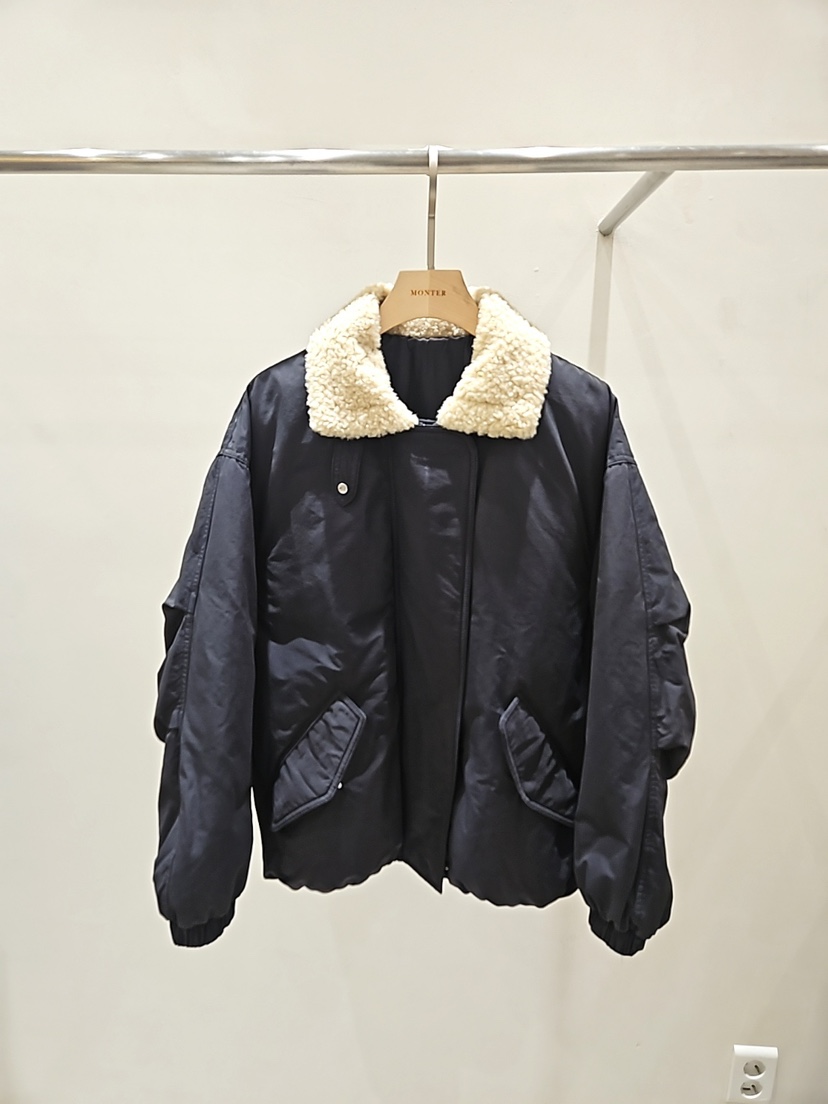 MONTER韓國直郵㊣女士新款人氣推薦熱賣25秋冬夾克羊毛填充MONTER夾克圖色1