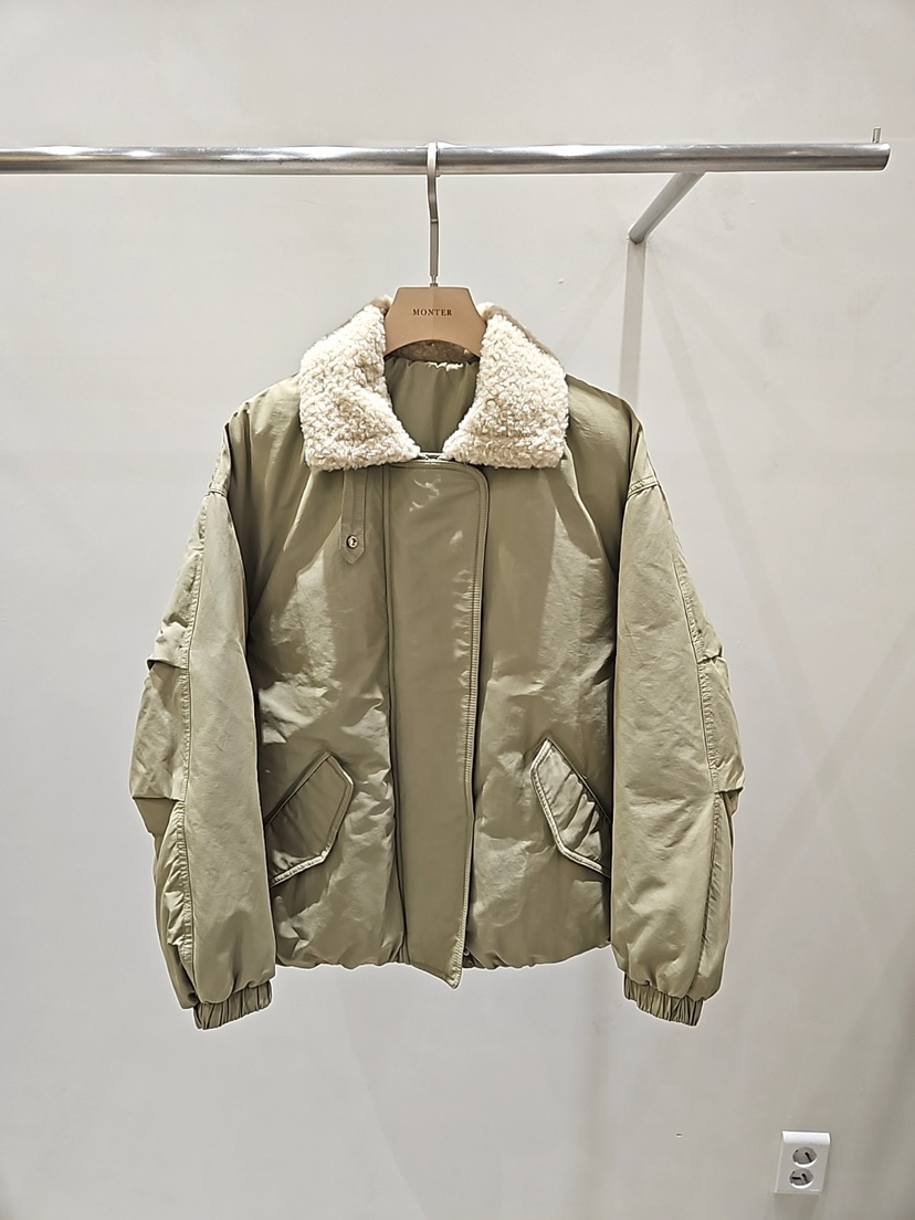 MONTER韓國直郵㊣女士新款人氣推薦熱賣25秋冬夾克羊毛填充MONTER夾克圖色2