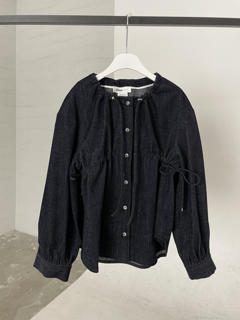 URBANE cloth東大門㊣代購女裝新款時尚人氣襯衫蕾絲衫加絨URBANE cloth襯衫/蕾絲衫圖色2深藍色