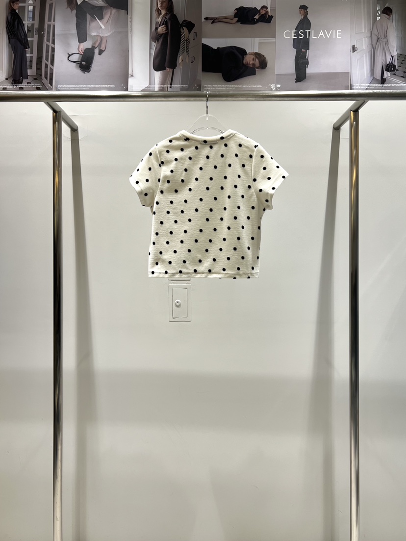 CESTLAVIE韓國直郵㊣女裝新款人氣25秋冬休閑時尚T恤刺繡絲絨CESTLAVIET恤