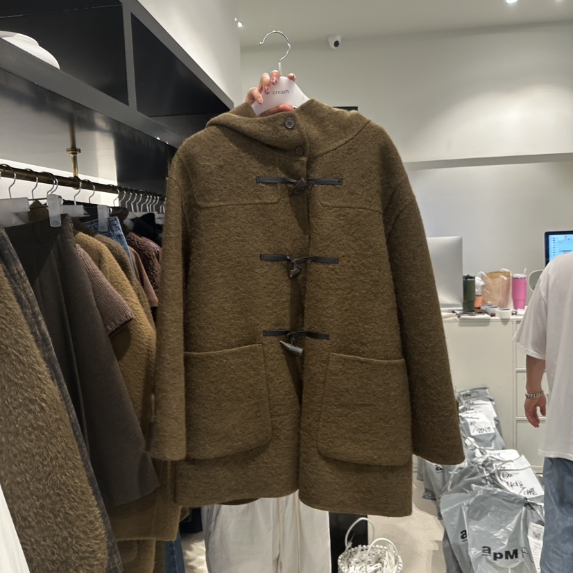 CREAM-P東大門㊣實拍女士新品熱賣推薦真品時尚人氣短款大衣CREAM-P短款大衣圖色1