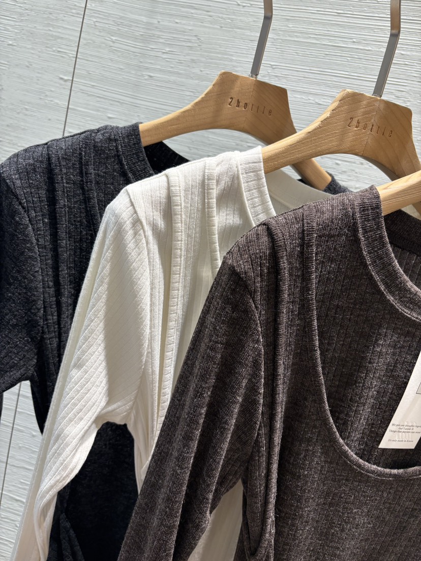 2BOTTLE東大門㊣直郵女裝新品熱賣25秋冬休閑長袖T恤假兩件2BOTTLE長袖T恤