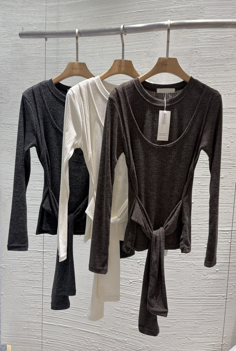 2BOTTLE東大門㊣直郵女裝新品熱賣25秋冬休閑長袖T恤假兩件2BOTTLE長袖T恤